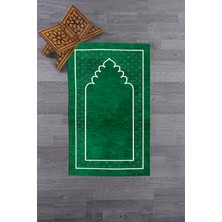 Evdeya Dijital Baskılı Yıkanabilir Sade Desen Namazlık Seccade 70X130 Cm, Seccade-11-Yeşil,
