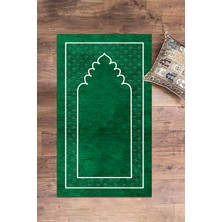 Evdeya Dijital Baskılı Yıkanabilir Sade Desen Namazlık Seccade 70X130 Cm, Seccade-11-Yeşil,