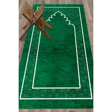 Evdeya Dijital Baskılı Yıkanabilir Sade Desen Namazlık Seccade 70X130 Cm, Seccade-11-Yeşil,
