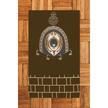Evdeya Dijital Baskılı Yıkanabilir Şık Tasarım Namaz Halısı Seccade 70X130CM, Seccade-49-Kahve,