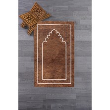 Evdeya Dijital Baskılı Yıkanabilir Sade Desen Namazlık Seccade 70X130 Cm, Seccade-11-Kahve,