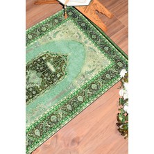 Evdeya Dijital Baskılı Yıkanabilir Hediyelik Klasik Namazlık Seccade 70X130CM, Seccade-33-Yeşil,