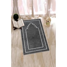 Evdeya Dijital Baskılı Yıkanabilir Sade Desen Namazlık Seccade 70X130 Cm, Seccade-11-Gri,