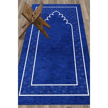 Evdeya Dijital Baskılı Yıkanabilir Sade Desen Namazlık Seccade 70X130 Cm, Seccade-11-Mavi,