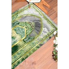 Evdeya Dijital Baskılı Yıkanabilir Mermer Desen Hediyelik Namazlık Seccade 70X130, Seccade-36-Yeşil,