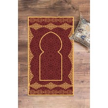 Evdeya Dijital Baskılı Yıkanabilir Şık Motifli Namazlık Seccade 70X130 Cm, Seccade-16-Kırmızı,