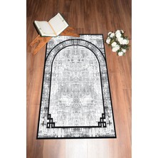 Evdeya Dijital Baskılı Yıkanabilir Sade Desen Hediyelik Namazlık Seccade 70X130, Seccade-39-Gri,
