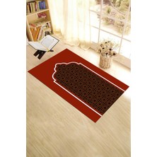 Evdeya Dijital Baskılı Yıkanabilir Silinebilir Şık Namazlık Seccade 70X130 Cm, Seccade-08-Kırmızı,