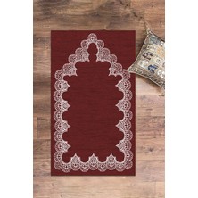 Evdeya Dijital Baskılı Yıkanabilir Sade Şık Desen Namazlık Seccade 70X130 Cm, Seccade-14-Kırmızı,