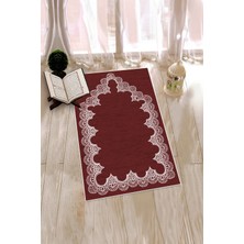 Evdeya Dijital Baskılı Yıkanabilir Sade Şık Desen Namazlık Seccade 70X130 Cm, Seccade-14-Kırmızı,