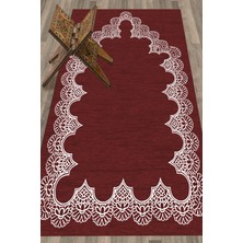 Evdeya Dijital Baskılı Yıkanabilir Sade Şık Desen Namazlık Seccade 70X130 Cm, Seccade-14-Kırmızı,