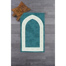 Evdeya Dijital Baskılı Yıkanabilir Sade Şık Namazlık Seccade 70X130 Cm, Seccade-10-Mavi,