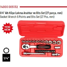 İzeltaş 1/4” Altı Köşe Lokma Anahtar ve Bits Set (27 Parça, Mm) - 14000 005132
