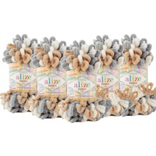 Alize Puffy El Örgü Ipliği 5'li Paket - Color 6395 - 100 Gr. 9 Mt. Parmak Örgü Ipi