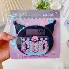 Meyra Accessories Yeni Sanrio Kuromi Mini Hesap Makinesi Animasyon Taşınabilir Kırtasiye Öğrenci Okul Hediye