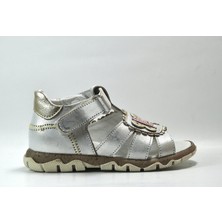 Onlo Ayakkabı Choose 481 Hakiki Deri Gri Ortopedik Kız Bebek Sandalet