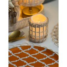 Maison Avf Tealight LED Sütun Rattan Mum Pilli Handmade