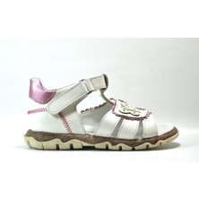 Onlo Ayakkabı Choose 481 Hakiki Deri Beyaz Ortopedik Kız Bebek Sandalet