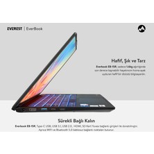 Everest Everbook Core I5 1135G7 16GB Ram 256GB SSD 15.6" IPS USB 3.2 Rgb Işıklı Klavye Laptop EB-15R