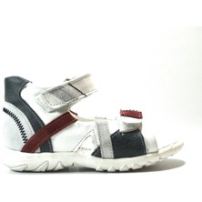 Onlo Ayakkabı PTN.3000 Hakiki Deri Beyaz Ortopedik Erkek Bebek Sandalet