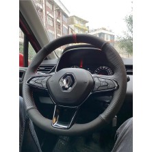 İmza Renault Clio 5 Araca Özel Direksiyon Kılıfı (Alcantra Nokta Yüzüklü)