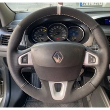 Renault Fluence Megane 3 Scenic Direksiyon Kılıfı Araca Özel Gri Yüzüklü