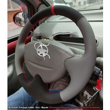 İmza Renault Twingo 1999 Araca Özel Direksiyon Kılıfı (Gri Nubuk Yüzüklü)