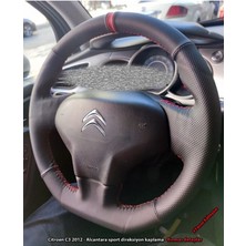 İmza Citroen C3 2012 Araca Özel Direksiyon Kılıfı (Noktalı Alcantra Yüzüklü)