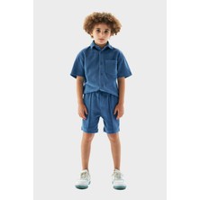 Nebbati  Erkek Çocuk Mavi Şort 23PFWNB3101