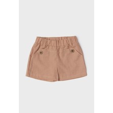 Layette Erkek Bebek Bej Şort Konforlu Cep Detaylı Normal Bel Standart Kalıp