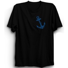 The Fame Mavi Çapa Logo, Blue Anchor Logo Tişört