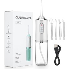 Cdwishbest 6886BEYAZ Stil Lısm Taşınabilir Oral Irrigator USB Şarj Edilebilir Su Pensesinde Diş Su Jeti 300 ml 5 Modelleri Su Deposu Su Geçirmez Diş Temizleyici (Yurt Dışından)