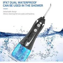 Cdwishbest 6886BEYAZ Stil Lısm Taşınabilir Oral Irrigator USB Şarj Edilebilir Su Pensesinde Diş Su Jeti 300 ml 5 Modelleri Su Deposu Su Geçirmez Diş Temizleyici (Yurt Dışından)