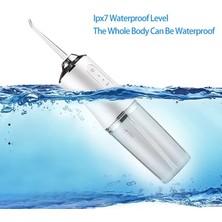 Cdwishbest Beyaz4 Tarzı Oral Irrigator ve Elektrikli Diş Fırçası Ipx7 Yedek Fırça Kafası Taşınabilir Diş Su Pensesinde 4 Nozullu USB Şarj Edilebilir (Yurt Dışından)