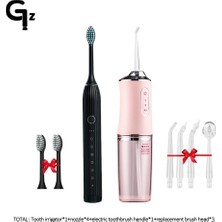 Cdwishbest Beyaz4 Tarzı Oral Irrigator ve Elektrikli Diş Fırçası Ipx7 Yedek Fırça Kafası Taşınabilir Diş Su Pensesinde 4 Nozullu USB Şarj Edilebilir (Yurt Dışından)