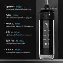 Cdwishbest Siyah Stil Oral Irrigator Taşınabilir Diş Su Flosser USB Şarj Edilebilir Su Jeti Ipi Kürdan 4 Jet Tml 6 Mod Ipxrpm (Yurt Dışından)
