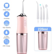 Cdwishbest Pembe Tarzı Elektrikli Diş Irrigator USB Şarj Edilebilir Diş Duşu Taşınabilir Diş Su Jeti 220 ml Su Deposu Diş Temizleyici Diş Ölçekleyici (Yurt Dışından)