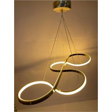 Er-Es Aydınlatma 3 Renk Işıklı Modern Sarkıt Gold Kasa LED Avize Ledli Avize