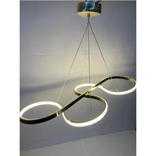 Er-Es Aydınlatma 3 Renk Işıklı Modern Sarkıt Gold Kasa LED Avize Ledli Avize