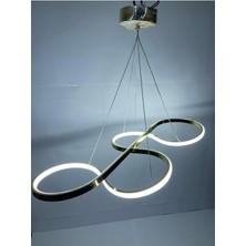 Er-Es Aydınlatma 3 Renk Işıklı Modern Sarkıt Gold Kasa LED Avize Ledli Avize