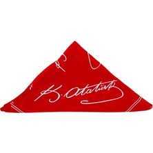 Mazen K. Atatürk Imzalı Çok Amaçlı Bandana Fular Kırmızı Renk 50X50