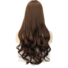 1722 Qi Bangs Kahverengi Uzun Kıvırcık Saç Büyük Dalga Kimyasal Fiber Peruk 65CM220G Peruk Kadın Üreticileri Renk Yapabilir (Yurt Dışından)