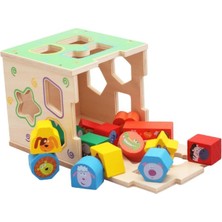 Suntek Çocuklar Toddler Için Renkli Ahşap Şekil Sıralama (Yurt Dışından)