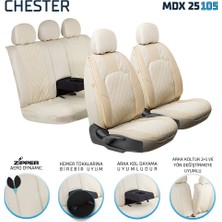 Deniz Tuning seat Cordoba Lüx Deri Detaylı Oto Koltuk Kılıfı 5'li Set Tam Takım Chester Bej