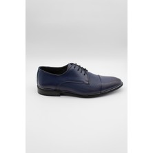 İmza Koyu Lacivert Hakiki Deri Analin Neolit Taban Bağcıklı Klasik Ayakkabı 1033235109