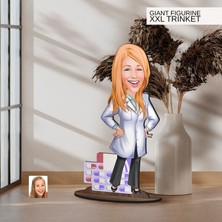 Bk Gift Kişiye Özel Eczacı Karikatürlü Büyük Boy Ahşap Biblo-7 Arkadaşa Hediye , Sevgiliye Hediye, Kişiye Özel Biblolar