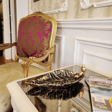 Dekoratif Kuşlu Tabak Siyah Gold