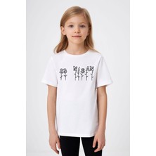 Adabebek Çiçek Desenli 23 Nisan Özel Baskılı Kız Çocuk T-Shirt