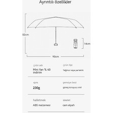 Brettablata Ww Mini Taşınabilir Kadın Güneş Şemsiyesi - Kauçuk Tozu (Yurt Dışından)