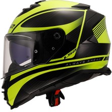 Ls2 Storm 2 Dodger Mat Siyah-Neon Sarı Kask